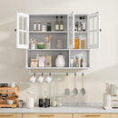 3 Door Wall Cabinet With Glass Door And Towel Bar