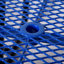 Square Outdoor Steel Picnic Table, With Umbrella Pole