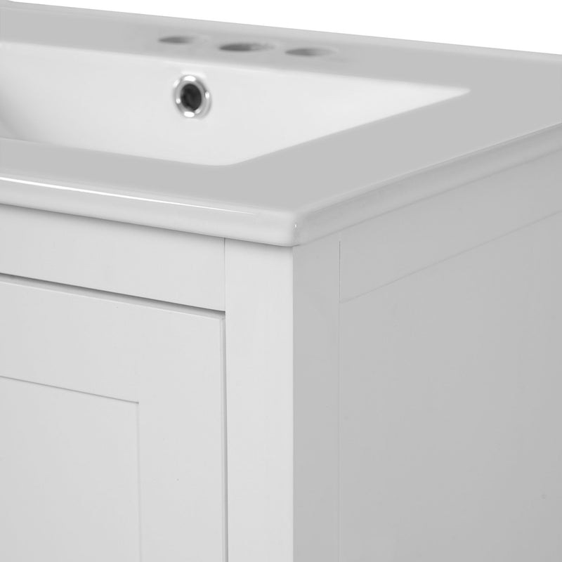 Bathroom Vanity With Integrated Undermount Ceramic Sink, 2 Doors And 1 Drawer, Soft Close Hinges