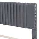 Upholstered Platform Bed With Drawers, Classic Headboard Design