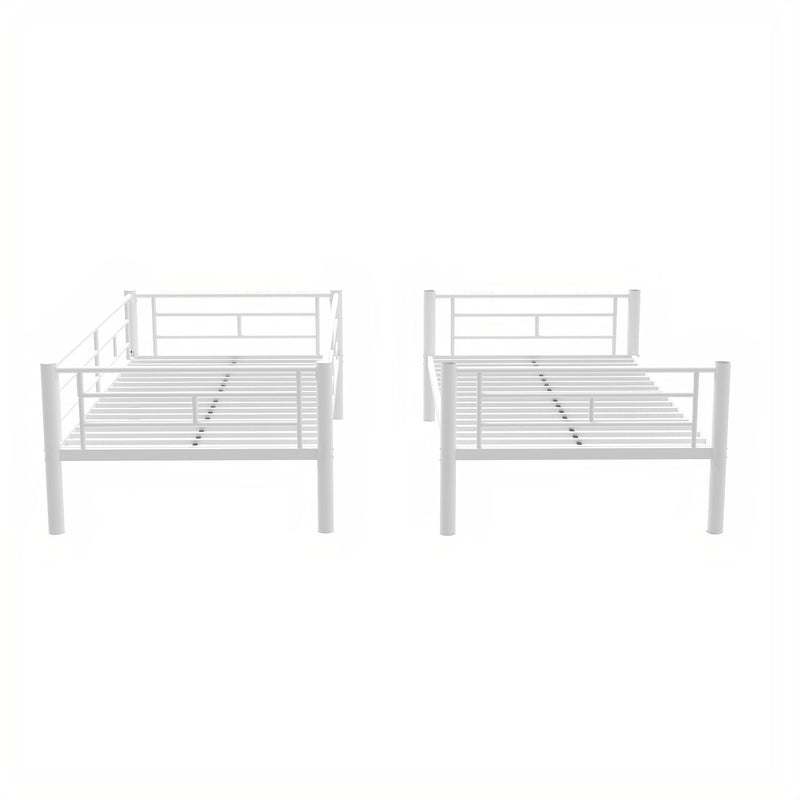 Bunk Bed For Kids, Convertible Frame With Ladders & Guardrail