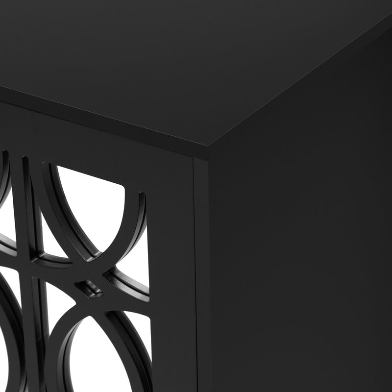 Modern Mirrored TV Stand, 3 Adjustable Shelves For Living Room