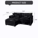 Modern Comfy Deep Seat Modular Sectional Sofa Cloud Couch With Ottoman