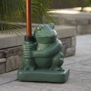 Whimsical - Frog Neptune Umbrella Base Concrete