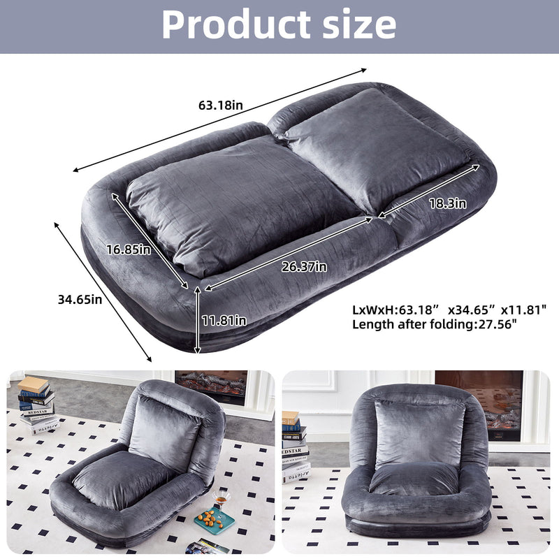 Contemporary Folding Sofa Chair With 5 Adjustable Positions For Gaming, Meditation, And Relaxation