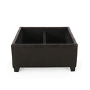 Contemporary Ottoman With Storage And Tray Tops - Brown