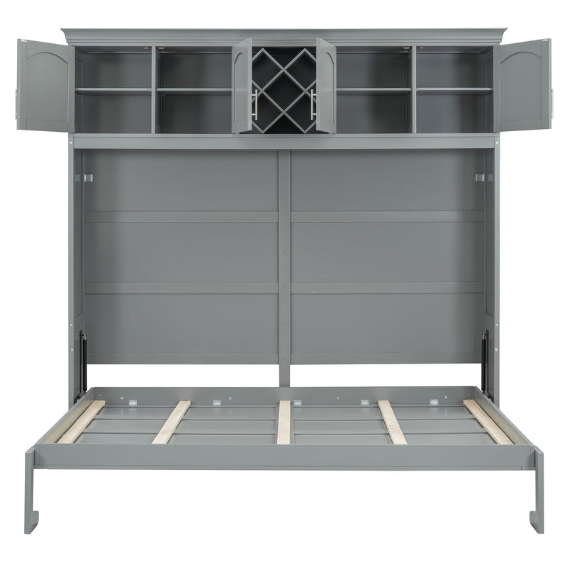 Murphy Wall Bed With Top Cabinets & Wine Rack