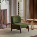 Modern Boucle Lounge Chair With Solid Wood Fram