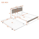 Platform Bed Frame With Trundle, USB Ports And Slat Support, No Box Spring Needed