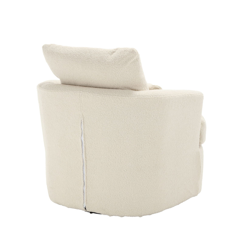Modern Barrel Comfy Round Accent Sofa Chair, 360 Degree Swivel