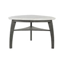 Jasmine - Bar Table With Arched Legs And Marble Top, Triangular Shape - Gray