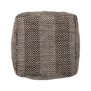 Barracuda - Handcrafted Cotton Pouf With Chevron Pattern - Brown / Beige