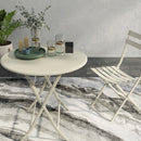 3 Piece Patio Bistro Set Of Foldable Round Table And Chairs