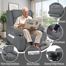 Power Lift Recliner Chair With Extended Footrest, Remote Control, Cup Holders, And Side Pockets