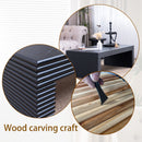 Modern Ribbed Coffee Table, Rectangular Low Profile Center Table For Living Room - Black