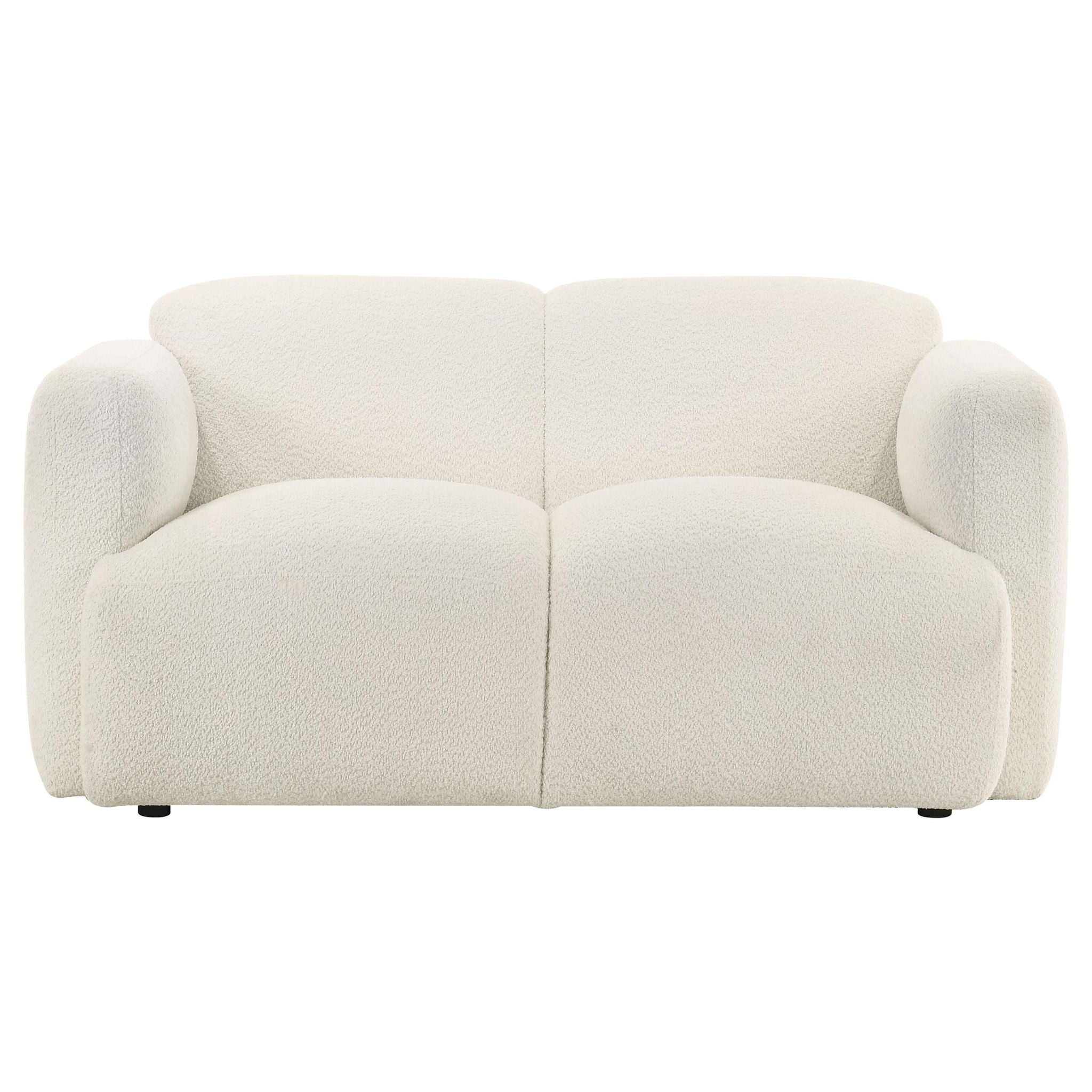 Dorset 3-piece Upholstered Round Track Arm Sofa Set White
