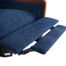 Mid Century Modern Fabric Channel Stitch Wood Pushback Recliner