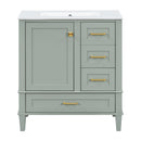 Bathroom Vanity, Modern Bathroom Cabinet With Sink Combo Set, Bathroom Storage Cabinet With A Soft Closing Door And 3 Drawers, Solid Wood Frame