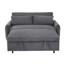 Pull-Out 2 Seat Modern Sleeper Sofa With 2 Throw Pillows And USB Ports