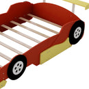 Race Car-Shaped Platform Bed With Wheels