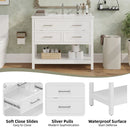 Bathroom Vanity With Ceramic Sink, Tip Out Tray & 2 Full Extension Drawers