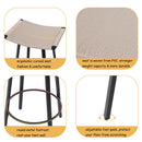 Counter Height Bar Stools Backless Handwoven Kitchen Dining Chairs With Round Footrest (Set of 2) Weaving Pub Stoo - Creamy White