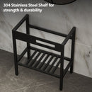 Console Sink With Legs, 32" X 18.5", Durable Porcela With Support - White / Black