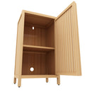 Bamboo Freestanding Storage Cabinet With Door And Shelf For Bathroom, Living Room, Kitchen - Natural / Natural Wood