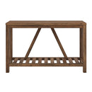 Farmhouse A Frame Entry Table With Lower Shelf