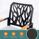 Outdoor Patio Stationary Dining Chairs With Outdoor Grade Sunbrella Cushions, Branch Like Backrest (Set of 2) - Bourbon Brown