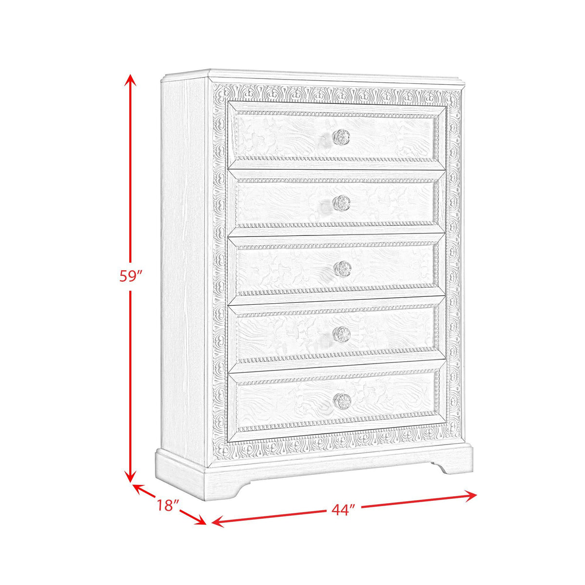 Romilly Chest in White by Elements International, view 3