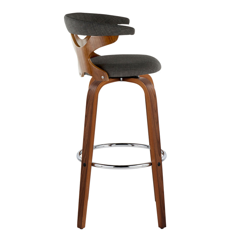 Gardenia - Mid Century Modern Fixed Height Barstool With Swivel With Round Footrest (Set of 2)