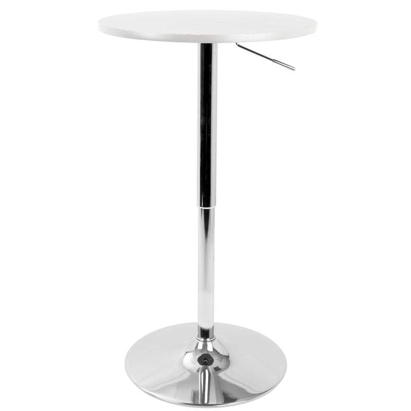 Adjustable Contemporary Bar Table - White