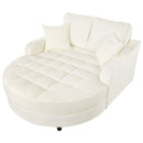 Modern Chaise Lounge Upholstered Sofa Couch With Tufted Seat And Detachable Pillows For Living Room