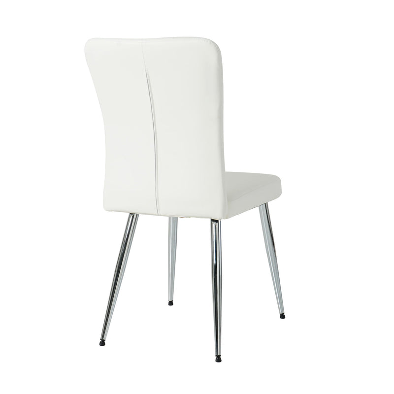 Modern Dining Chair With Electroplated Metal Legs (Set of 4)