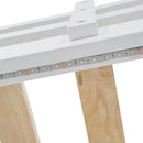 Full Long Loft Bed With Storage Staircase, Murphy Bed, LED Light - White