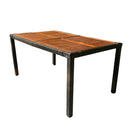 7 Piece Outdoor Patio Wicker Dining Set Patio Wicker Furniture Dining Set With Top - Brown / Cream