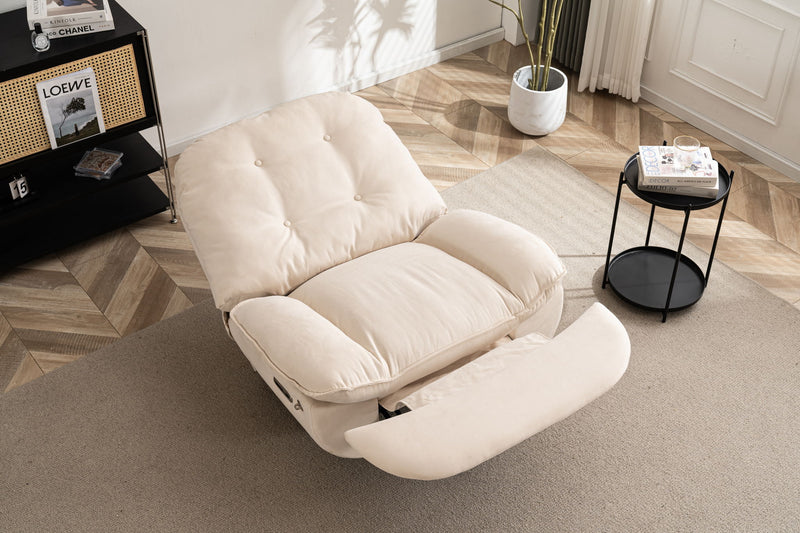 Power Recliner Swivel Glider USB Charger With Bluetooth Music Player Different Function Sleep Working Game And Leisure Model - Cream
