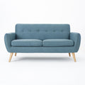 Modern Loveseat Sofa With Button Tufted Backrest
