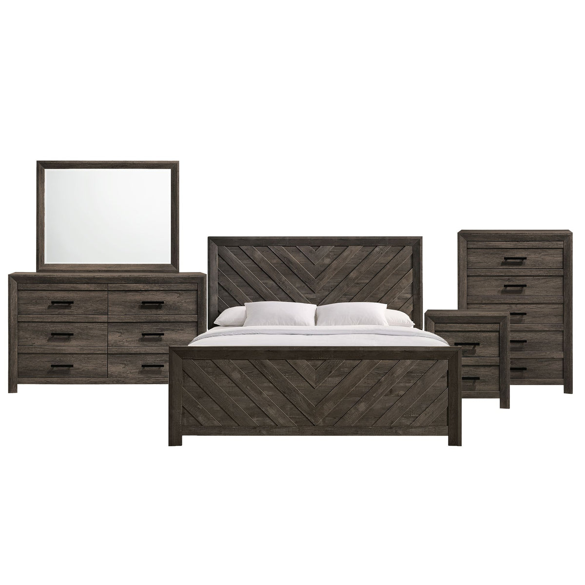 Eleanor Bedroom Set in Dark Gray by Elements International, view 3