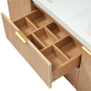 59.3" Double Sink Bathroom Vanity With Smc Resin Top, Painted Cabinet, Soft Close Doors, Wall Mounted - Wood