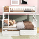 Bunk Bed With Drawers, Convertible Storage Bed