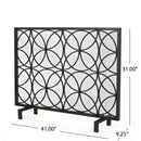 Thayer - Single Panel Iron Fireplace Screen With Geometric Design