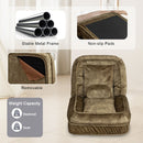 Upholstered Human Dog Bed And Pets, Bean Bag Floor Sofa With Massage Pillow, 5 Adjustable Positions & 2 Soft Pillows