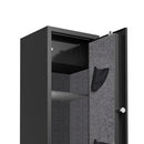 Large Capacity Quick Access Fingerprint Gun Safe, 4 - 5 Gun Biometric Metal Rifle Gun Security Cabinet Safe Locker - Black