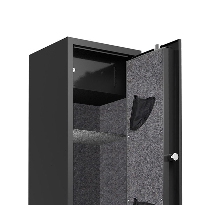 Large Capacity Quick Access Fingerprint Gun Safe, 4 - 5 Gun Biometric Metal Rifle Gun Security Cabinet Safe Locker - Black