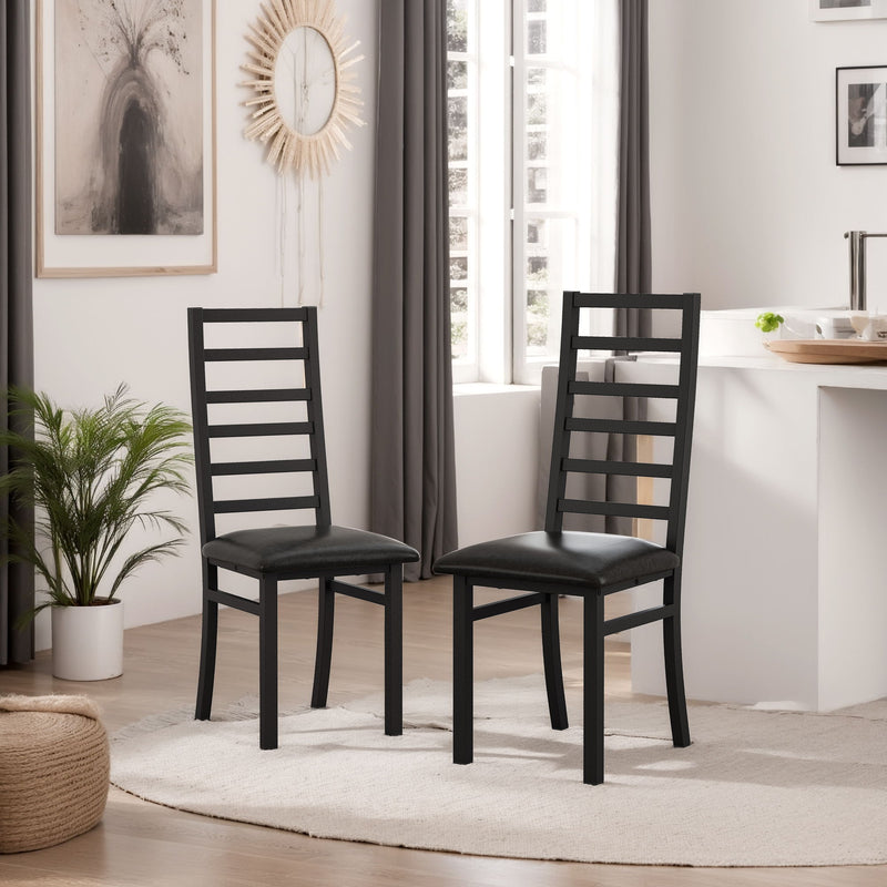 Metal Dining Chairs With Steel Legg, High Back Armless Design