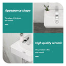 Ceramic Rectangle Wall Mount Bathroom Sink With Single Faucet Hole
