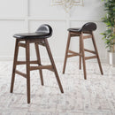 Contemporary Bar Stool With Stylish Seat And Small Backrest