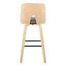 Stella - Contemporary Fixed Height Barstool With Swivel Square Footrest (Set of 2)